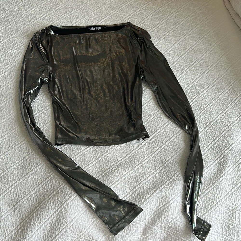 BABYBOO Metallic Long Sleeve Top